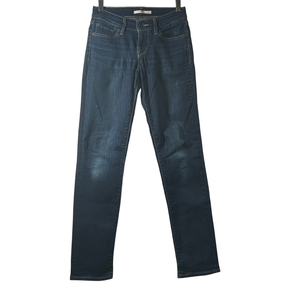 Levi‎ Strauss Co 714 Straight Leg Dark Wash Jeans Size 25 Waist 25 Inseam 31 In